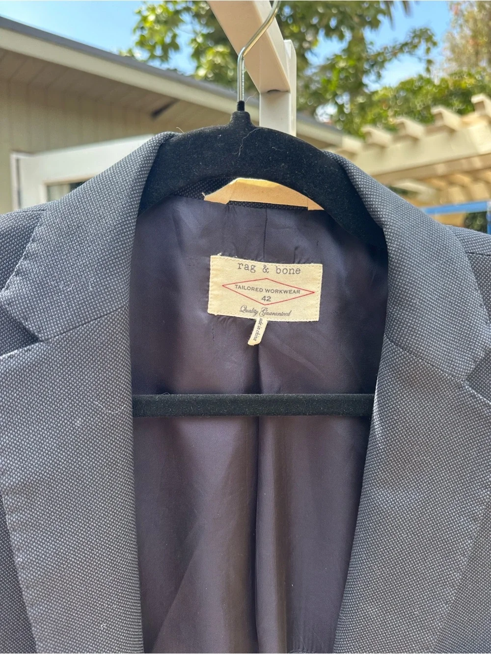 rag & bone Men's Navy Patch-Pocket Blazer